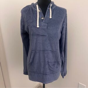 Marine Layer Blue Velour Terry Cotton Pullover Sweatshirt Sz L Men’s Casual